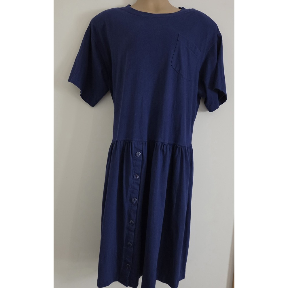 Vtg 80s 90s Justin Allen Xrta Blue T Shirt Dress Size 24 W